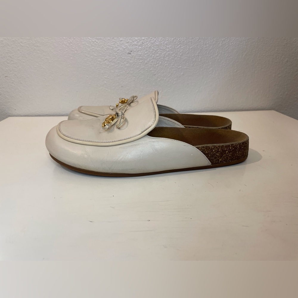 Tory Burch Women’s Charm Cream Mules with Gold Accent Size 8 - Picture 5 of 8